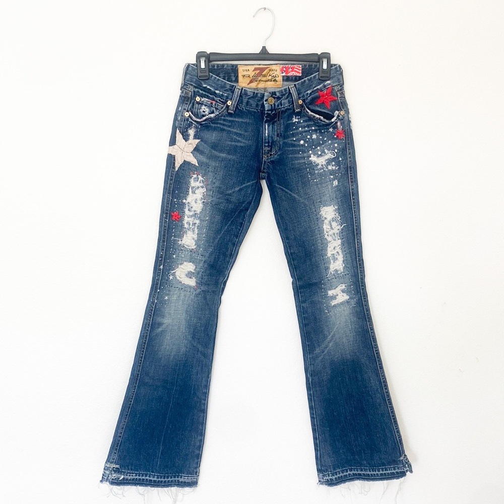 7 For All Mankind The Great China Wall Embroidered A-Pocket Jeans Size 27